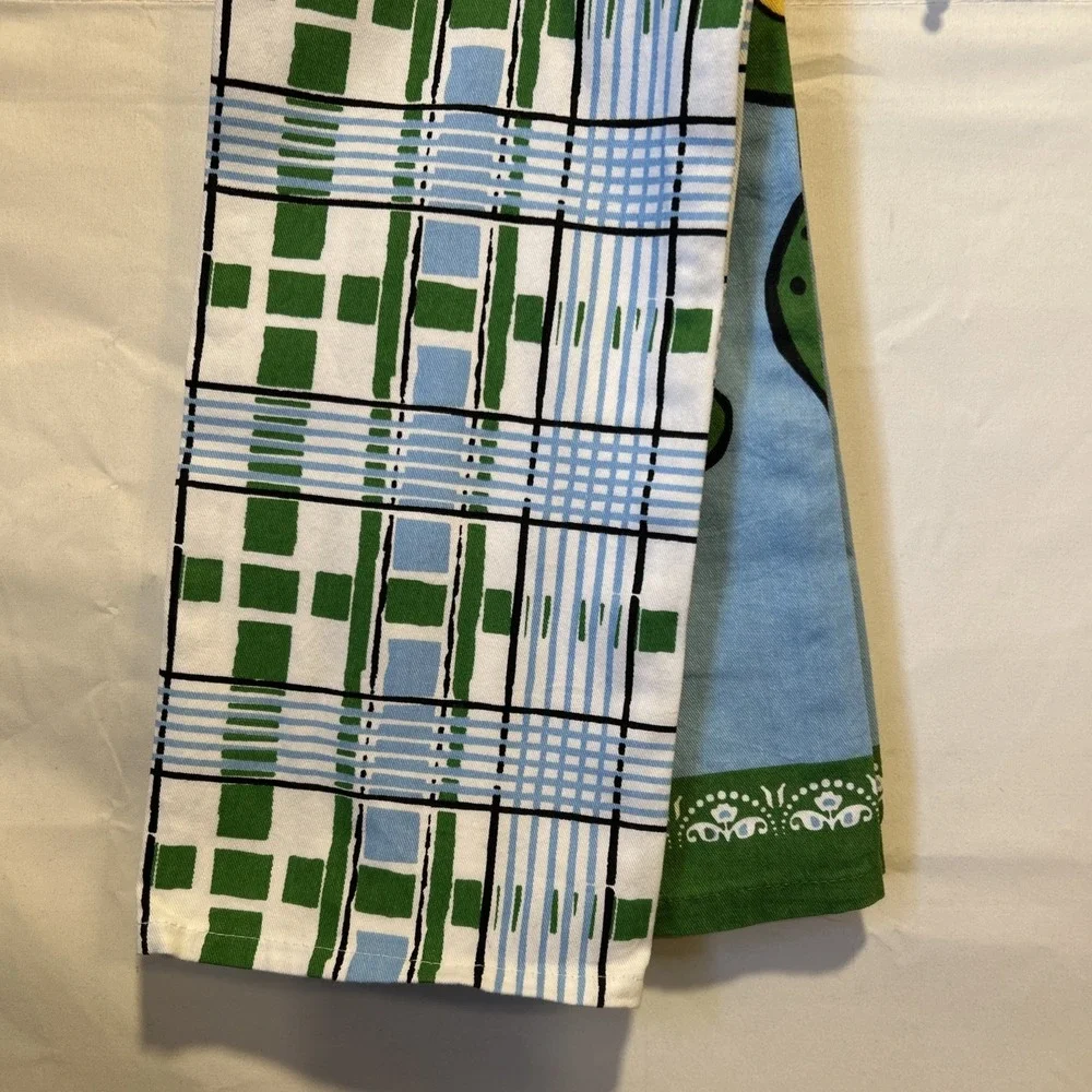 Avocado And Plaid Green And Blue‎ Indoor/outdoor Napkins Set of 2